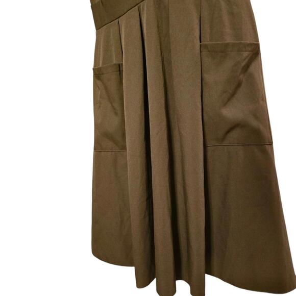 Shein Brown Sleeveless Deep V-Neck Women's Dress with Pockets - Picture 3 of 6